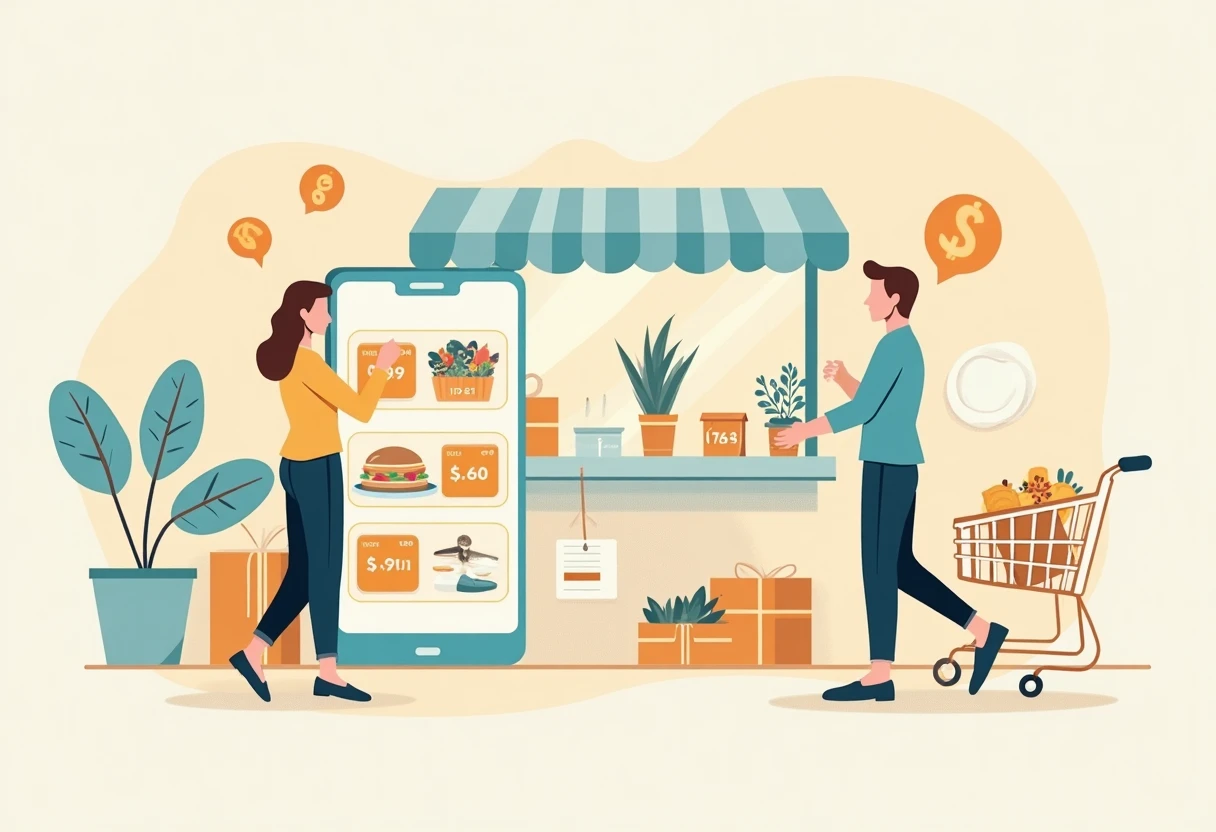 Using a food delivery app for discounts
