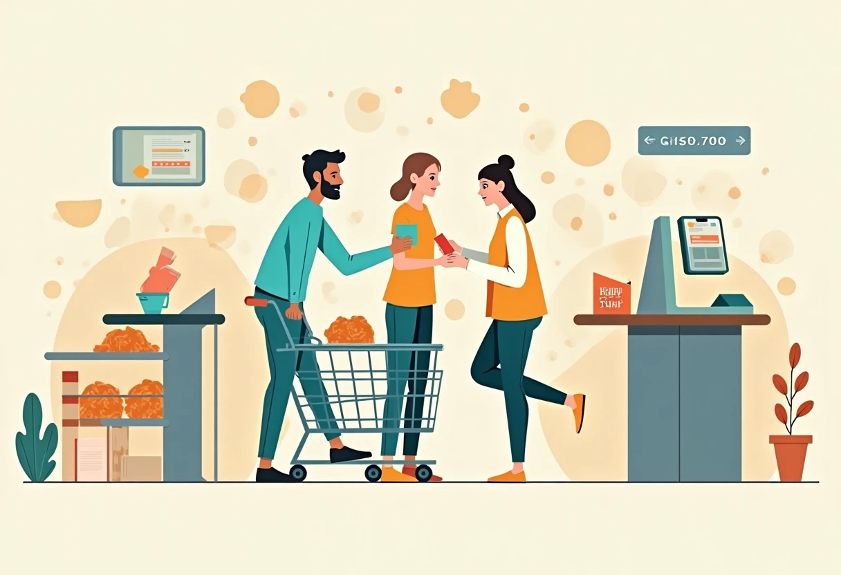 Escena de compra en línea con descuentos