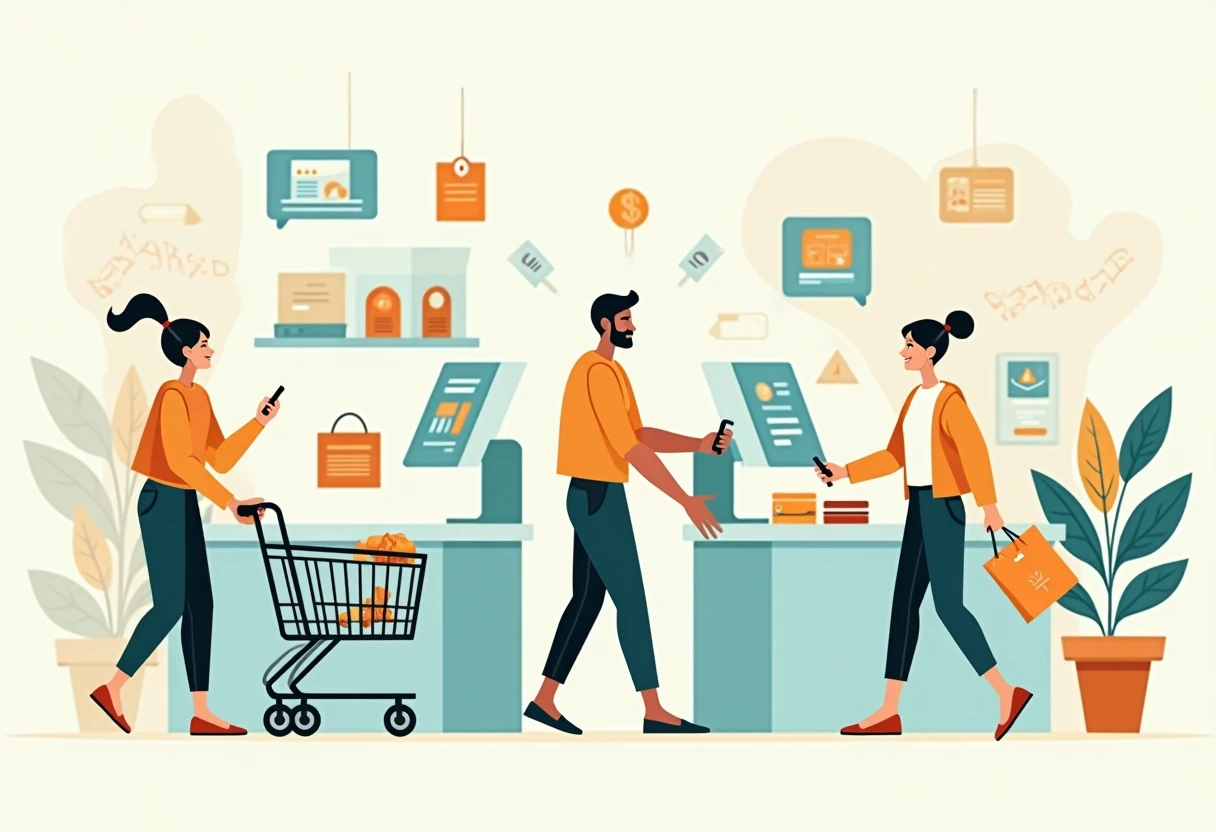 Ilustración de compras en línea
