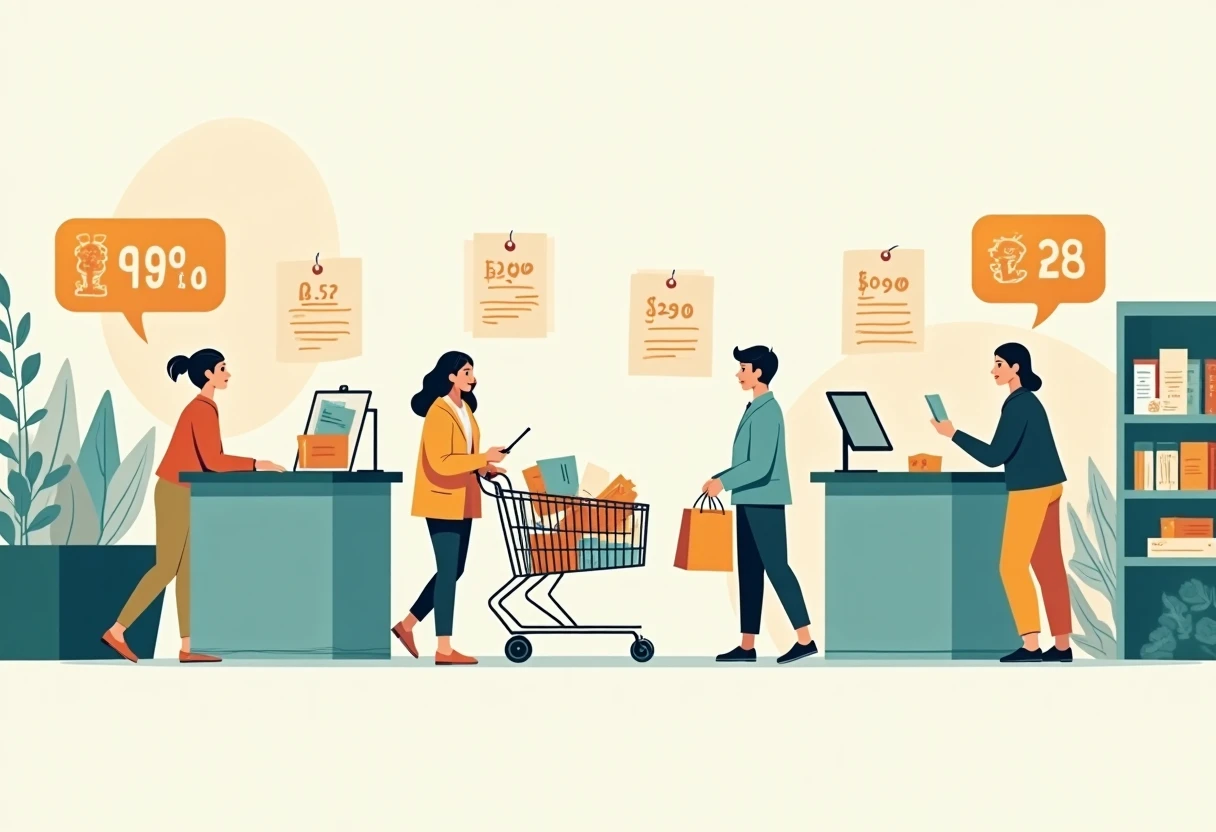 Ilustración de ahorros en compras de moda