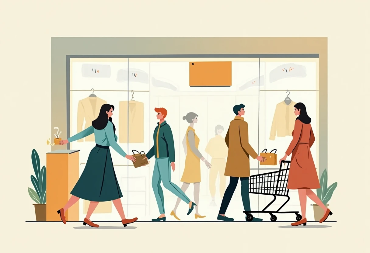 Compras de luxo em loja de departamentos