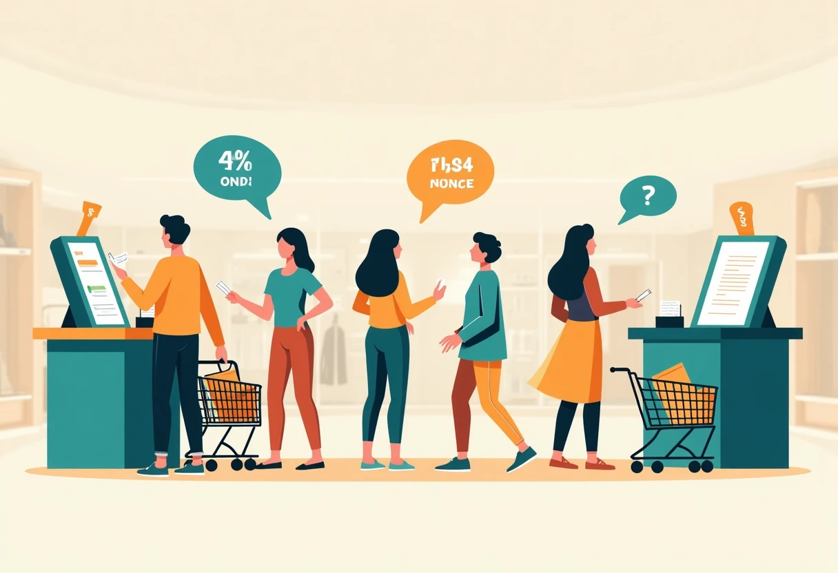 Ilustração de cupons de moda aplicados no checkout