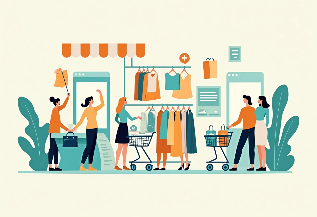 Diverse fashion items on sale
