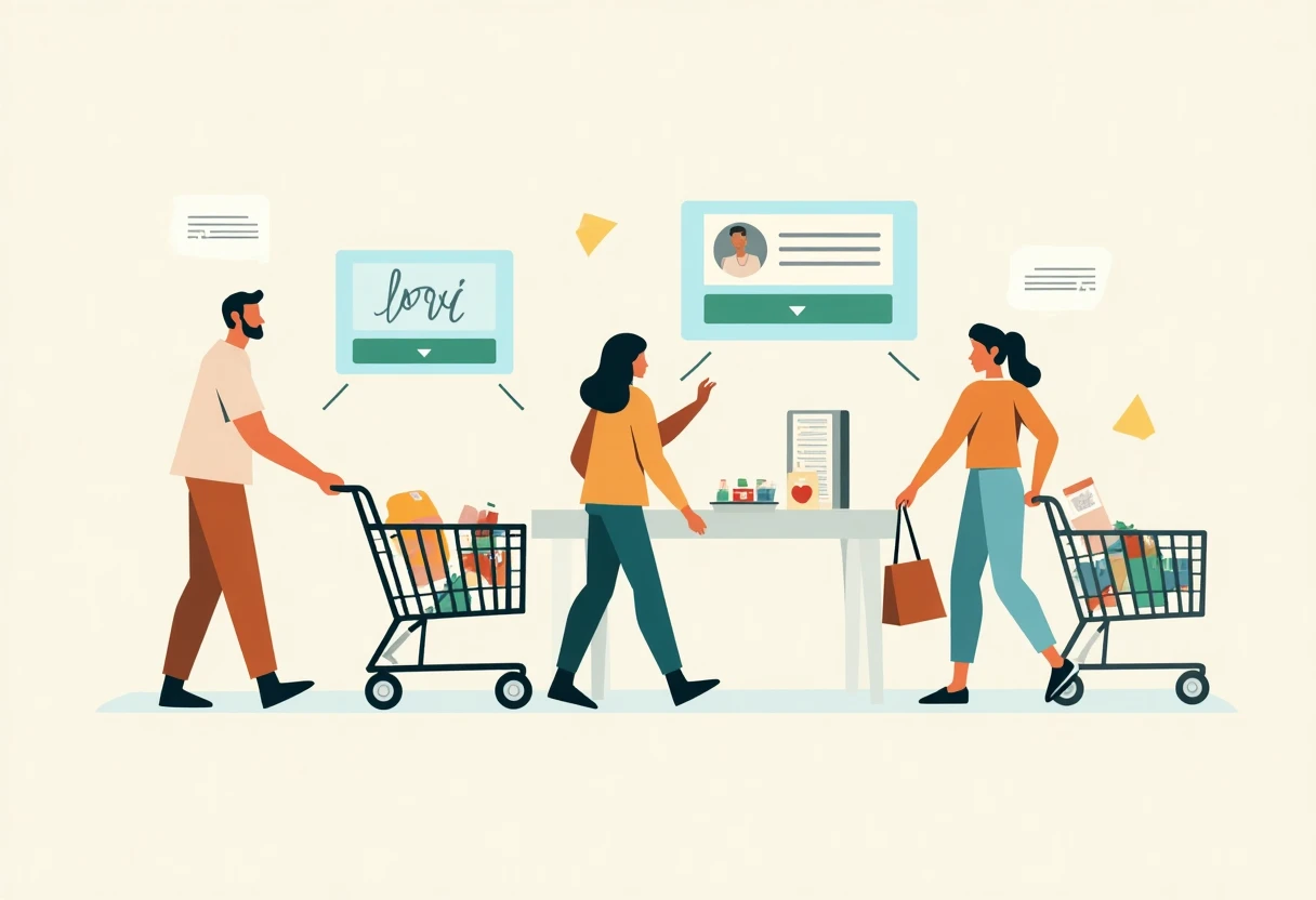 Ilustración de carritos de compras