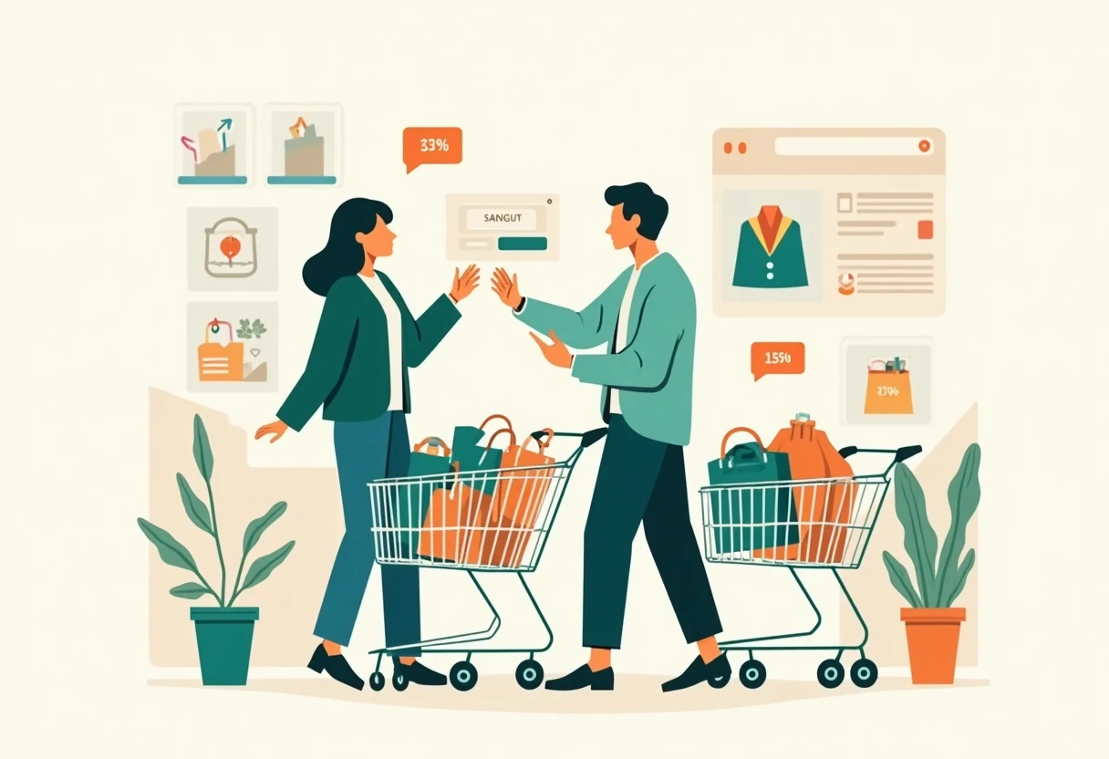 Carrito de compras con cupones de moda