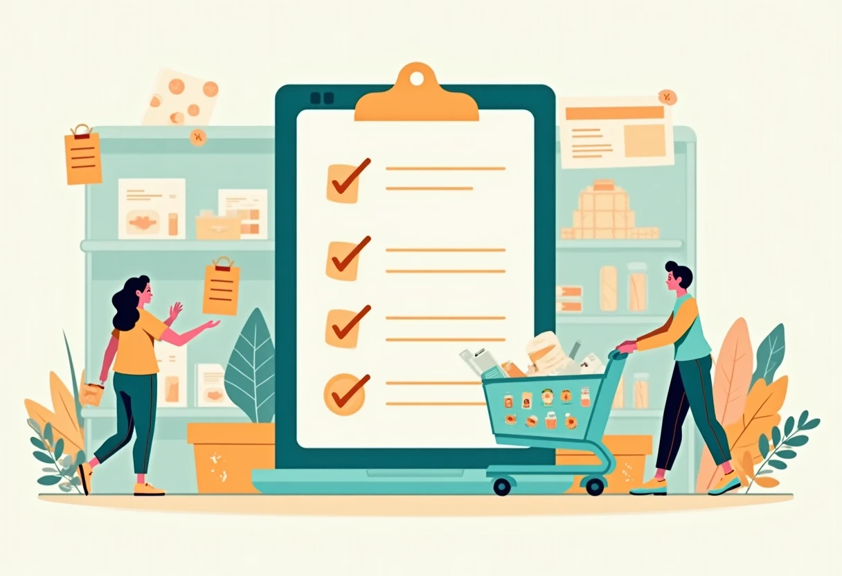 Grocery shopping list with coupons